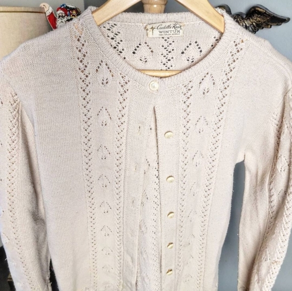 Vintage 1940s 1950s 40s 50s Knit Cardigan Womens Medium Button Down Cuddle Knit - Picture 10 of 10
